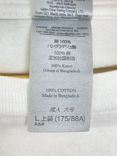 商品画像：Tシャツ/L/コットン/WHT/プリント// 5