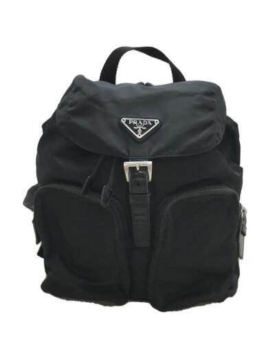画像：PRADAvela/リュック/ナイロン/BLK/テスート/バックパック/レザー部分ヒビ割れ、擦れ1