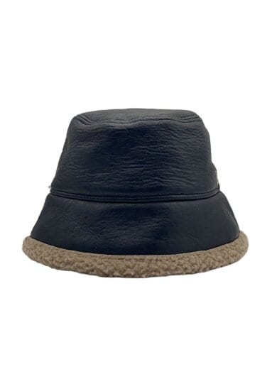 商品画像：ボアバケットハット/M/フェイクレザー/BLK/メンズ 1