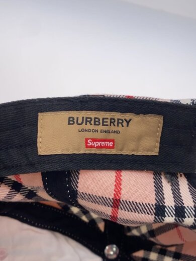 画像：Supreme × BURBERRY22SS/Burberry Denim 6-Panel CAP/キャップ/FREE/コットン/PNK/チェック5