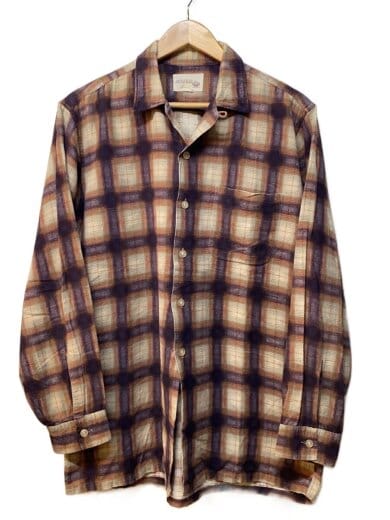 商品画像：DONEGAL/50s/Plaid Print Flannel Shirt/プリネル/オープンカラーシャツ/M 1