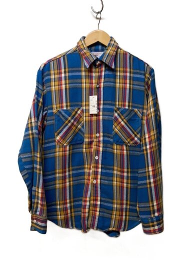 画像：BIGMAC70s/VINTAGE/Heavy Flannel Shirt/ヘビネル/ネルシャツ/M/コットン/BLU/チェック1