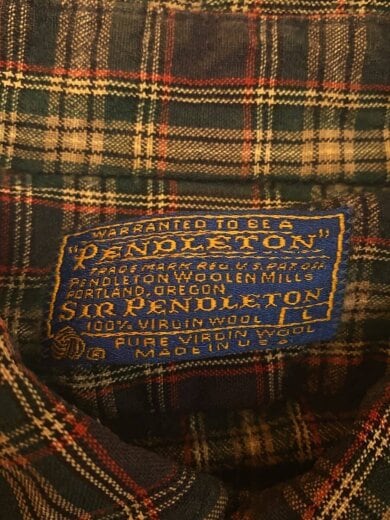商品画像：70s/SIR PENDLETON/WOOL SHIRT/長袖シャツ/L/ウール/NVY/チェック// 3