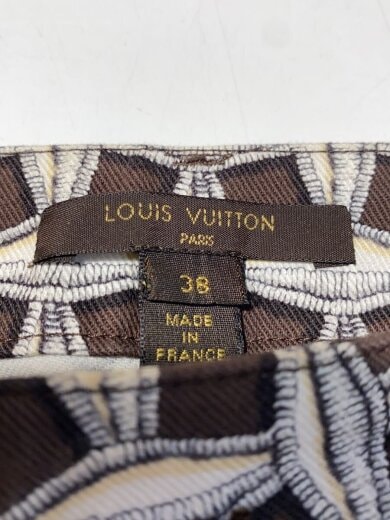 画像：LOUIS VUITTONプリント/クロップドパンツ/38/コットン/WHT/総柄/RW131A F3PA37B7D4