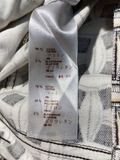 画像：LOUIS VUITTONプリント/クロップドパンツ/38/コットン/WHT/総柄/RW131A F3PA37B7D5