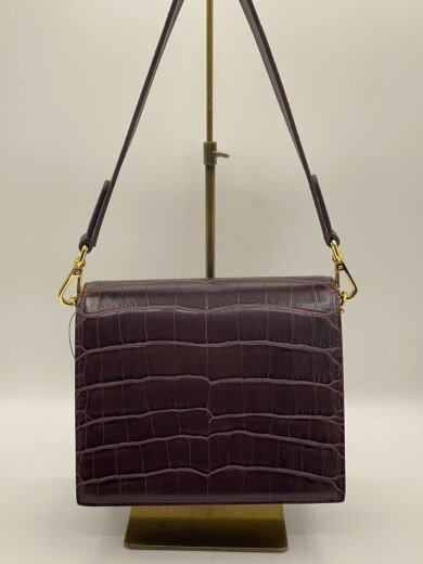 商品画像：Mini Flap/ミニショルダーバッグ/クロコ型押し/レザー/BRW 3