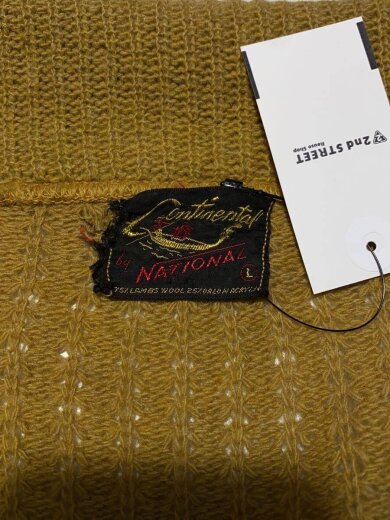 商品画像：60s/Continental/ワッフルニットショールカラーカーディガン/L/ウール・アクリル/YLW// 3
