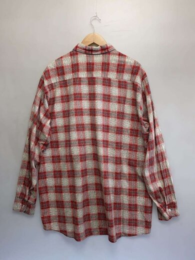 商品画像：70s-80s/Print Flannel Shirt/プリネル/長袖シャツ/襟芯/コットン/RED/チェック// 2