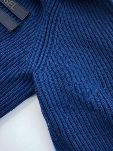 商品画像：ドライバーズニット/L/ウール/BLU/無地/毛玉・使用感有 7