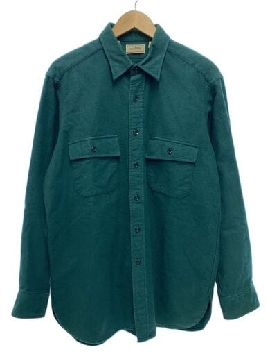 商品画像：80s/長袖シャツ/--/コットン/GRN/無地/シャモア/USA製 1