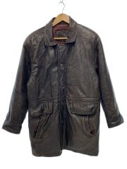 レザージャケット・ブルゾン/M/羊革/BRW/スレ有