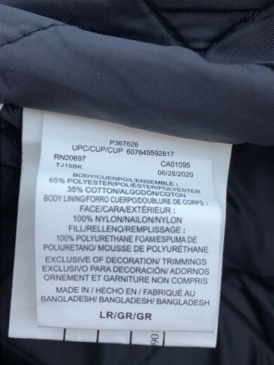 商品画像：ワークジャケット/--/ポリエステル/BLK/内側汚れ有 4