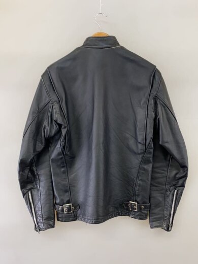 商品画像：シングルライダースジャケット/36/レザー/BLK/無地/スレ有・インナー欠品// 2