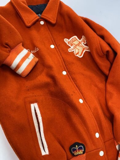 商品画像：70s-/Fordham/スタジャン/40/--/ORN/ヨゴレ有 5