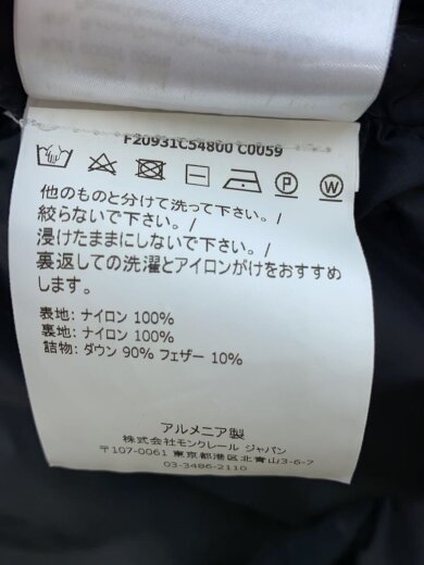 画像：MONCLERジャケット/1/ナイロン/BLK/無地/F20931C548005