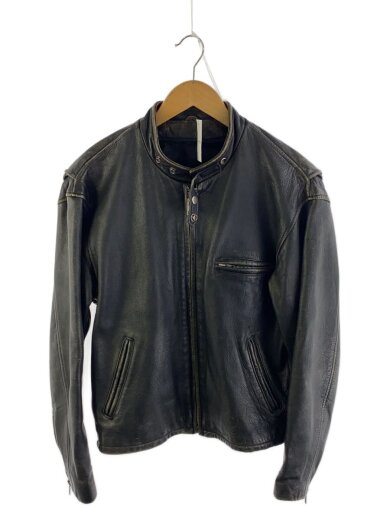 商品画像：シングルライダースジャケット/40/牛革/BLK 1
