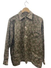 70s-80s/パジャマシャツ/長袖シャツ/--/コットン/GRN/総柄