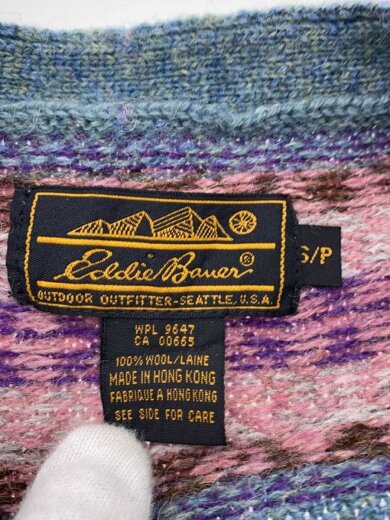 商品画像：70s/黒タグ/カーディガン(厚手)/S/ウール/マルチカラー/総柄// 3