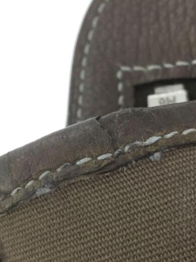 画像：HERMESガーデンジップPM/□M刻印/2009年製/トートバッグ/キャンバス/BRW/無地8