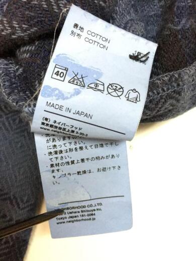 画像：NEIGHBORHOODシャツフーディ/長袖シャツ/L/コットン/NVY/チェック/112ARNH-SHM01S5