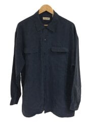 BOGARI/長袖シャツ/L/シルク/NVY/無地/90s