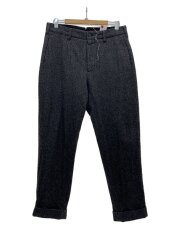 スラックスパンツ/34/ポリエステル/GRY/ヘリンボーン