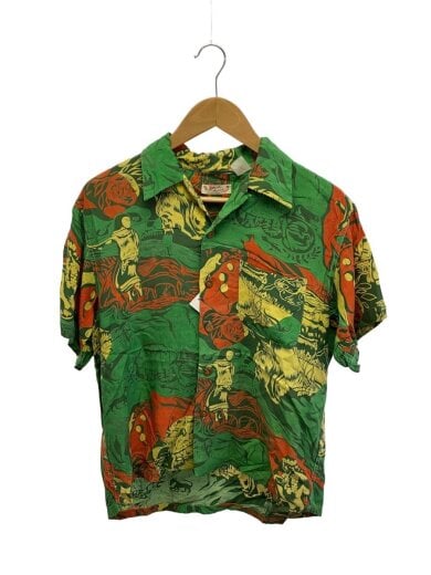 商品画像：00s/半袖シャツ/グリーン/総柄 1