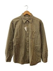 マレーシア製/長袖シャツ/M/コットン/キャメル/チェック