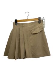 25ss/サイドプリーツミニスカショ/2/ポリエステル/BEG/75116055