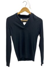 カシミヤ混/ニット・セーター(薄手)/XS/シルク/BLK/無地