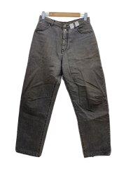 デニムパンツ/デニム/GRY/裾ダメージ有