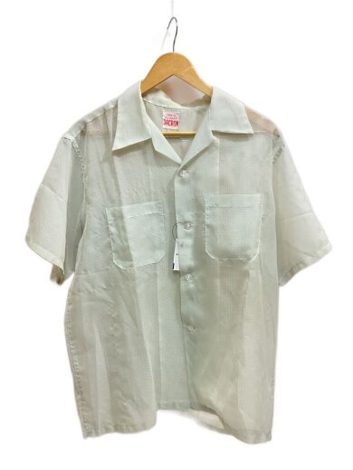 商品画像：50s/オープンカラー半袖シアーシャツ/ポリエステル/GRY/無地 1