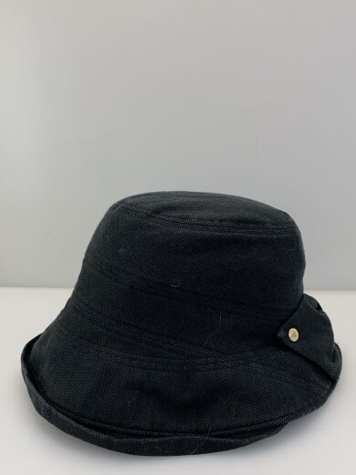 商品画像：バケットハット/S-M/リネン/ブラック/レディース/無地 2