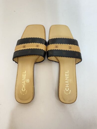 商品画像：ココマーク/スクエア フラットサンダル/ミュール/36/BEG/レザー/ソール劣化 3