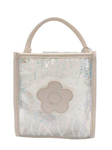 商品画像：クリアチュールスパンコールハンドバッグ/PVC/WHT 1