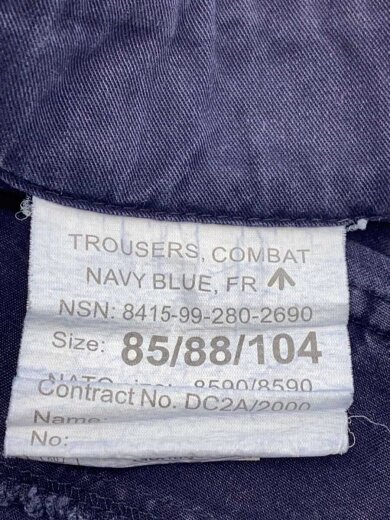 商品画像：イギリス海軍/コンバットトラウザー/85/88/104/コットン/NVY/汚れ有 4
