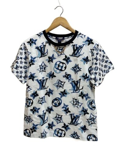 商品画像：3Dマヒナ モノグラムTシャツ/S/コットン/ホワイト×ブルー/総柄/RW241WW CUU FQTS10 1