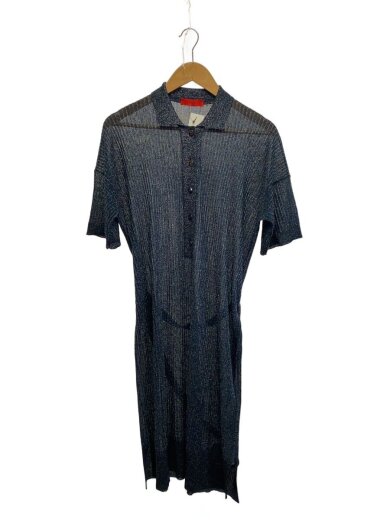 商品画像：襟付　リブニットワンピース/半袖ワンピース/XS/レーヨン/ラメ/NVY/83249220 1