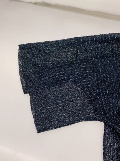 商品画像：襟付　リブニットワンピース/半袖ワンピース/XS/レーヨン/ラメ/NVY/83249220 5