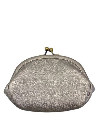商品画像：がま口財布/レザー/メタリック/SLV/レディース 1