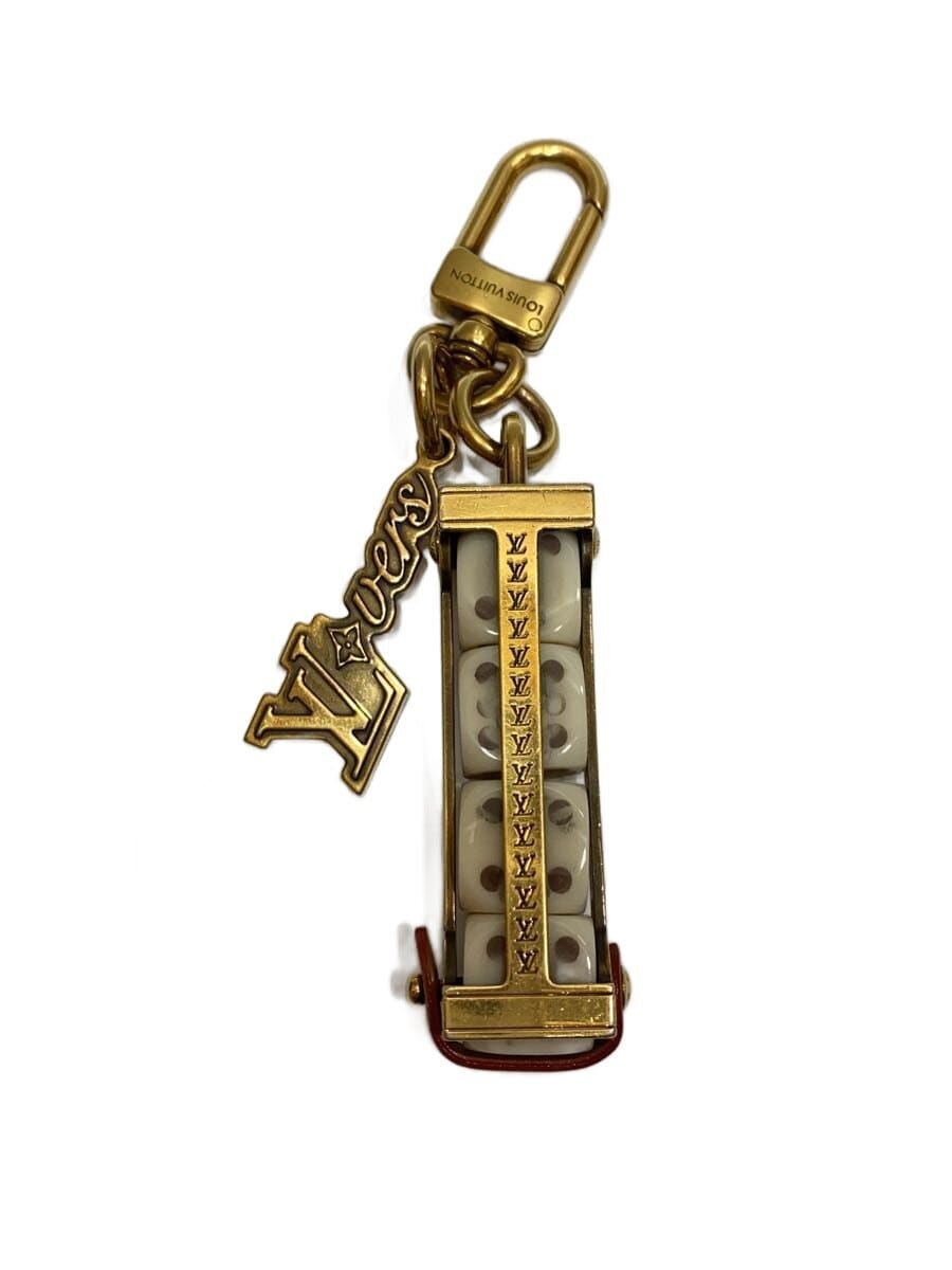 LOUIS VUITTON / LVラバーズ・ダイスチャーム/キーホルダー/ゴールド/レディース/M01750/少々使用感有
