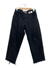 00s/BAGGY FIT/後染め/36/デニム/ブラック/裾ダメージ