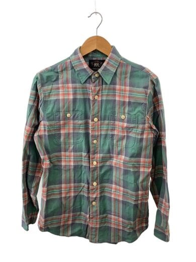 商品画像：ネルシャツ/長袖シャツ/S/コットン/グリーン/チェック 1