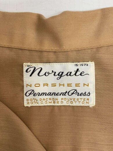 商品画像：60s～70s/norgate/オープンカラー/長袖シャツ/15/ポリエステル/ベージュ 3