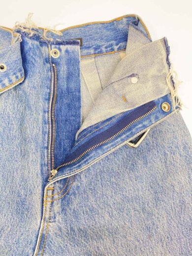 商品画像：ベルテッド/デニムパンツ/24/コットン/IDG/無地/フロント・裾汚れ有/裾ダメージ有 3