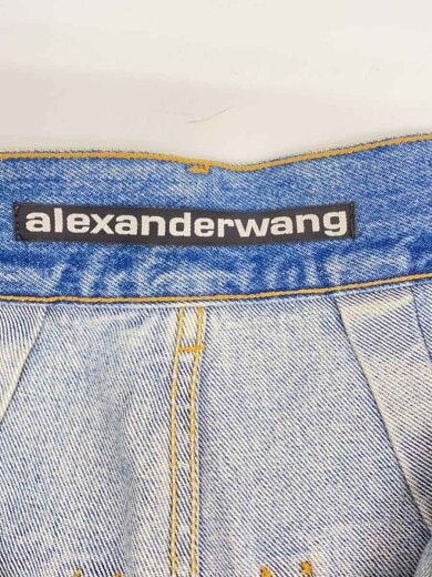 商品画像：ベルテッド/デニムパンツ/24/コットン/IDG/無地/フロント・裾汚れ有/裾ダメージ有 4