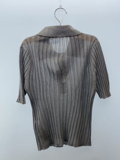 商品画像：25SS/シルクブレンドシアーリブニットポロ/one/--/GRY/無地/FWNT252132 2