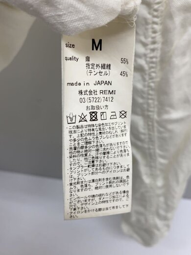 商品画像：長袖シャツ/M/リネン/ホワイト/カットオフ 4