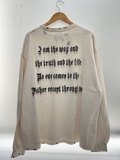 商品画像：VINTAGE加工/長袖Tシャツ/L/コットン/IVO/無地 2