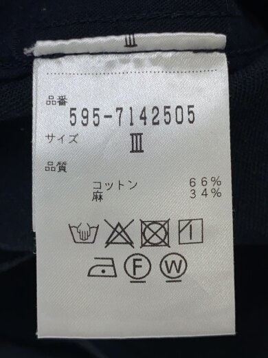 商品画像：シンチバックワイドトラウザーパンツ/3/コットン/BLK/595-7142505 5